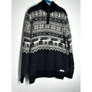 Southern Marsh Banff Moose Quarter Zip Sweater Pullover Sherpa Collar Sz L